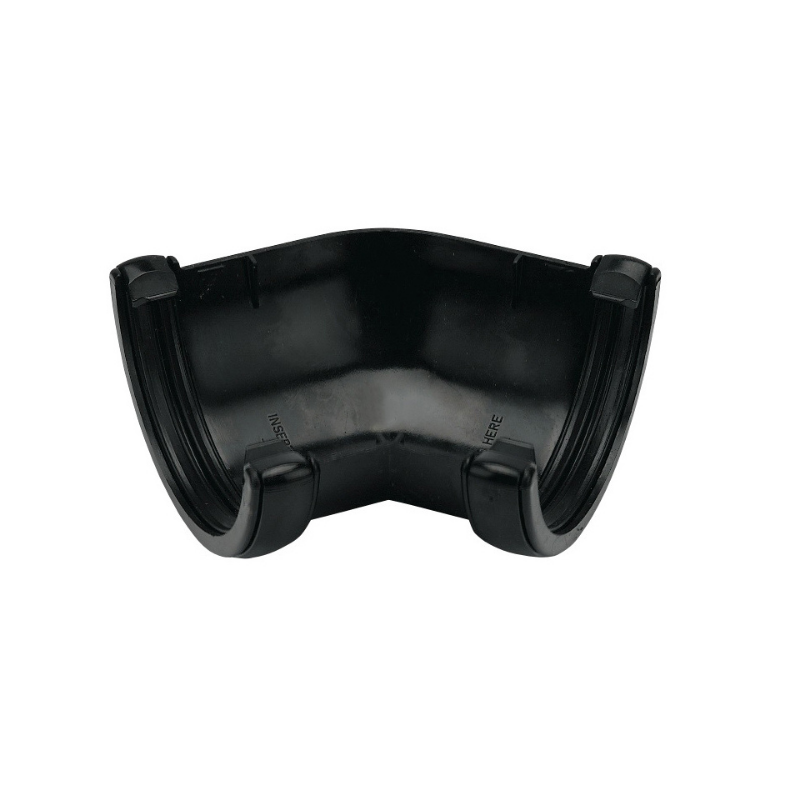 112mm Half Round Guttering 135 Degree Angle Black Mahoneys Builders